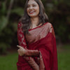 Amazing Maroon Soft Silk Saree With Rhapsody Blouse Piece
