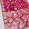 Majestic Dark Pink Pure Banarasi Silk Saree With Whimsical Blouse Piece