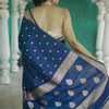 Vivacious Blue Linen Silk Saree With Captivating Blouse Piece