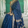 Vivacious Blue Linen Silk Saree With Captivating Blouse Piece