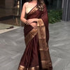 Forbearance Wine Soft Silk Saree With Devastating Blouse Piece