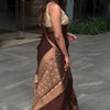 Forbearance Wine Soft Silk Saree With Devastating Blouse Piece