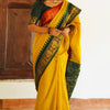 Flamboyant Yellow Soft Silk Saree With Ailurophile Blouse Piece