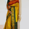 Flamboyant Yellow Soft Silk Saree With Ailurophile Blouse Piece