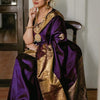 Evocative Purple Soft Banarasi Silk Saree With Piquant Blouse Piece