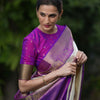 Classic Beige Soft Silk Saree With Conflate Blouse Piece
