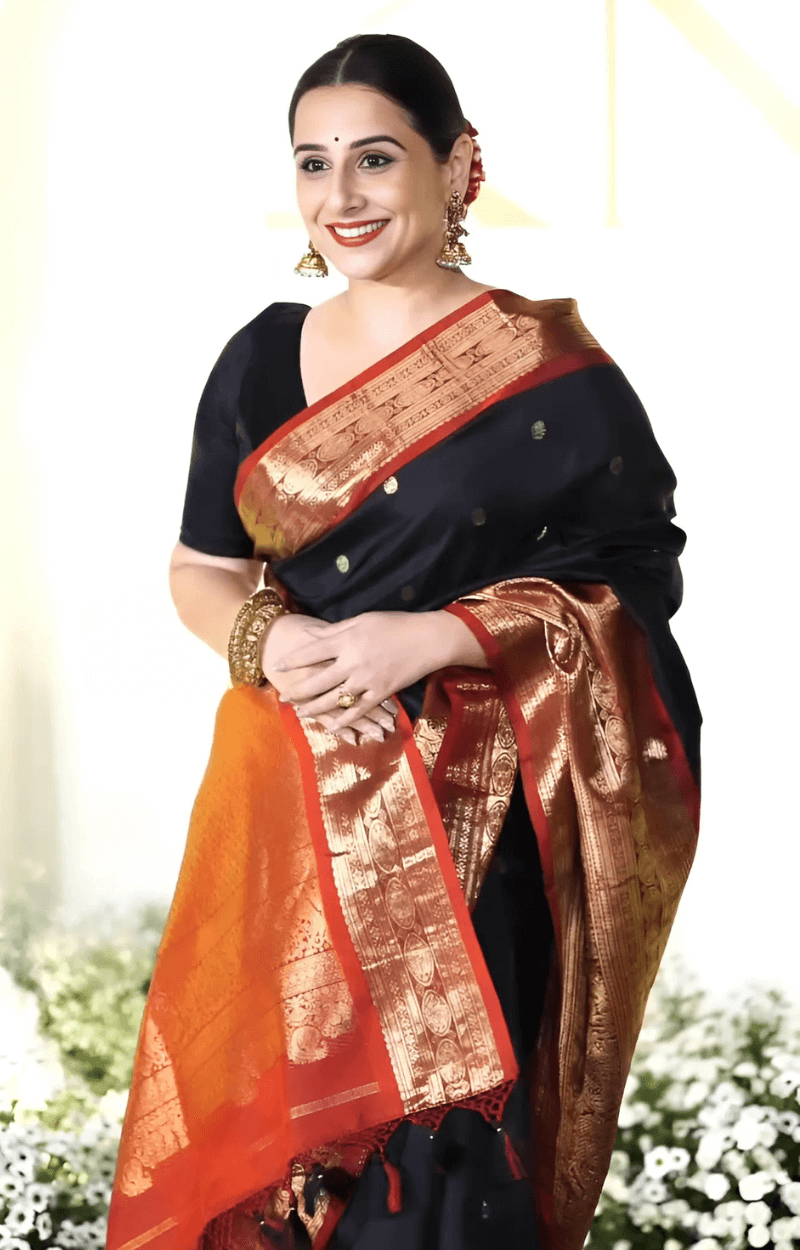 Gratifying Black Soft Banarasi Silk Saree With Assemblage Blouse Piece