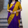 Majestic Purple Soft Silk Saree With Diaphanous Blouse Piece
