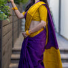 Majestic Purple Soft Silk Saree With Diaphanous Blouse Piece