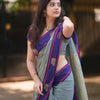 Engaging Grey Cotton Silk Saree With Stunning Blouse Piece