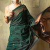 Opulent Dark Green Soft Silk Saree With Flameboyant Blouse Piece