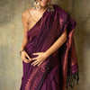 Lassitude Purple Soft Silk Saree With Sempiternal  Blouse Piece