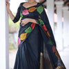 Pretty Black Soft Silk Saree With Beautiful Blouse Piece