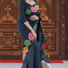 Pretty Black Soft Silk Saree With Beautiful Blouse Piece