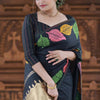 Pretty Black Soft Silk Saree With Beautiful Blouse Piece