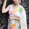 Sensational White Soft Silk Saree With Engrossing Blouse Piece