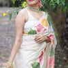 Sensational White Soft Silk Saree With Engrossing Blouse Piece