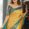 Breathtaking Yellow Soft Silk Saree With Intricate Blouse Piece