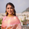 Attractive Pink Soft Banarasi Silk Saree With Impressive Blouse Piece