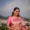 Attractive Pink Soft Banarasi Silk Saree With Impressive Blouse Piece