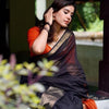 Ravishing Black Soft Silk Saree With Enthralling Blouse Piece