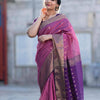 Angelic Lavendor Soft Silk Saree With Scrupulous Blouse Piece
