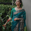 Serendipity Rama Soft Silk Saree With Ravishing Blouse Piece