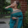 Serendipity Rama Soft Silk Saree With Ravishing Blouse Piece