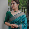 Serendipity Rama Soft Silk Saree With Ravishing Blouse Piece