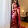 Sophisticated Dark Pink Soft Silk Saree With Gratifying Blouse Piece