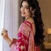 Sophisticated Dark Pink Soft Silk Saree With Gratifying Blouse Piece