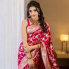 Sophisticated Dark Pink Soft Silk Saree With Gratifying Blouse Piece