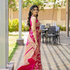 Sophisticated Dark Pink Soft Silk Saree With Gratifying Blouse Piece