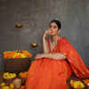 Susurrous Orange Cotton Silk Saree With Enthralling Blouse Piece