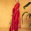 Imaginative Red Cotton Silk Saree With Aplomb Blouse Piece