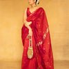 Imaginative Red Cotton Silk Saree With Aplomb Blouse Piece