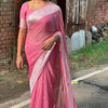 Pulsating Pink Cotton Silk Saree With Pleasurable Blouse Piece