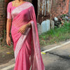 Pulsating Pink Cotton Silk Saree With Pleasurable Blouse Piece