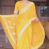 Exquisite Yellow Soft Silk Saree With Profuse Blouse Piece