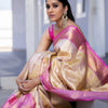 Snappy Beige Soft Silk Saree With Staggering Blouse Piece