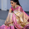 Snappy Beige Soft Silk Saree With Staggering Blouse Piece