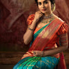 Staggering Rama Soft Silk Saree With Incomparable Blouse Piece