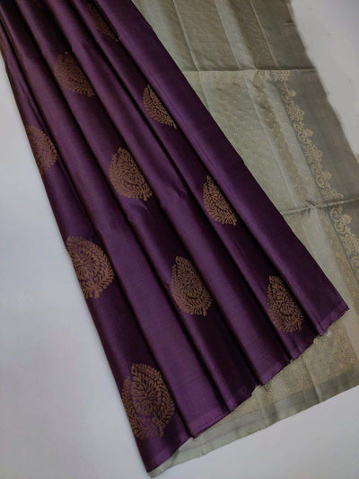 Twirling Purple Soft Silk Saree With Vivacious Blouse Piece