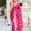 Admirable Dark Pink Soft Banarasi Silk Saree With Desuetude Blouse Piece