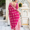 Admirable Dark Pink Soft Banarasi Silk Saree With Desuetude Blouse Piece