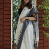 Flaunt Off White Cotton Silk Saree With Blooming Blouse Piece