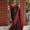 Marvellous Black Cotton Silk Saree With Demanding Blouse Piece