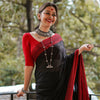 Marvellous Black Cotton Silk Saree With Demanding Blouse Piece