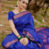Adorable Royal Blue Soft Silk Saree With Charming Blouse Piece