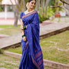 Adorable Royal Blue Soft Silk Saree With Charming Blouse Piece